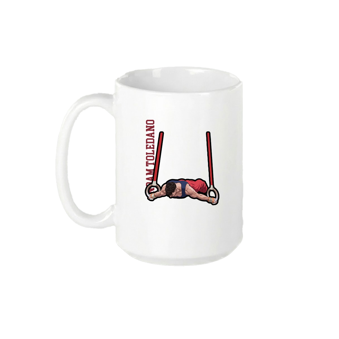 15oz Coffee Mug — Name Vertical in White