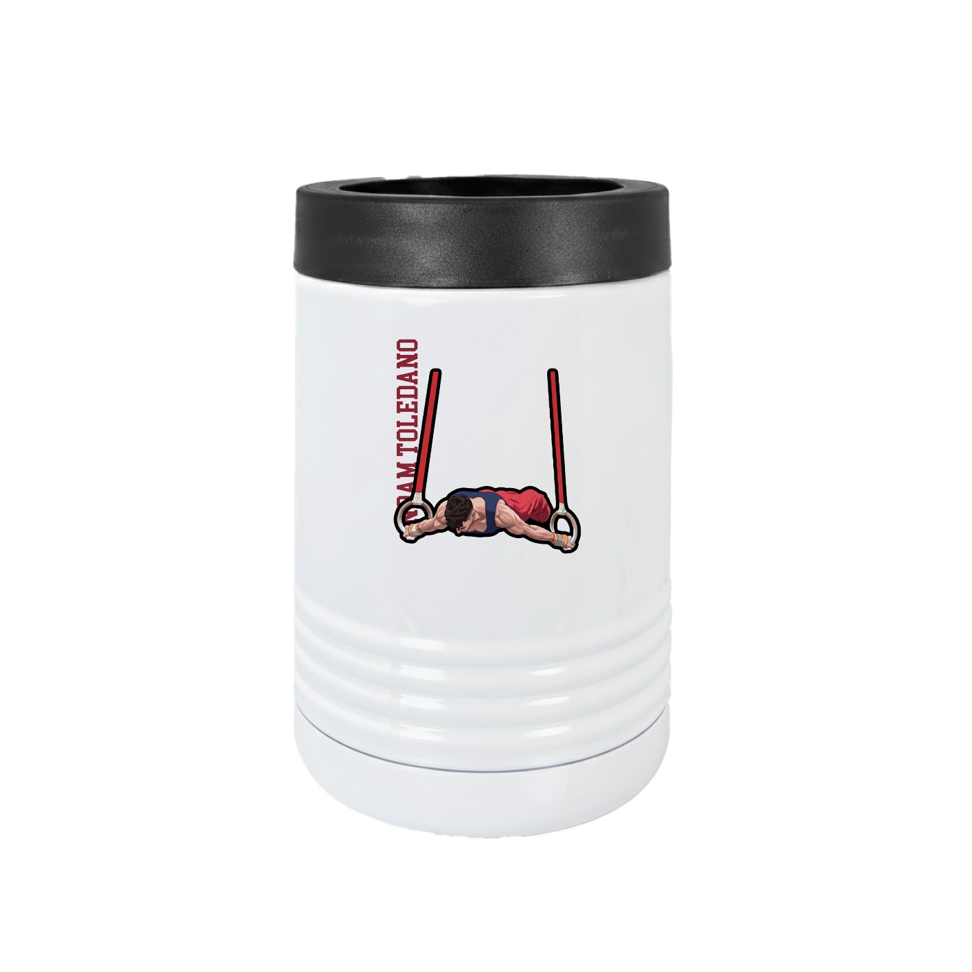Beverage Holder — Name Vertical in White
