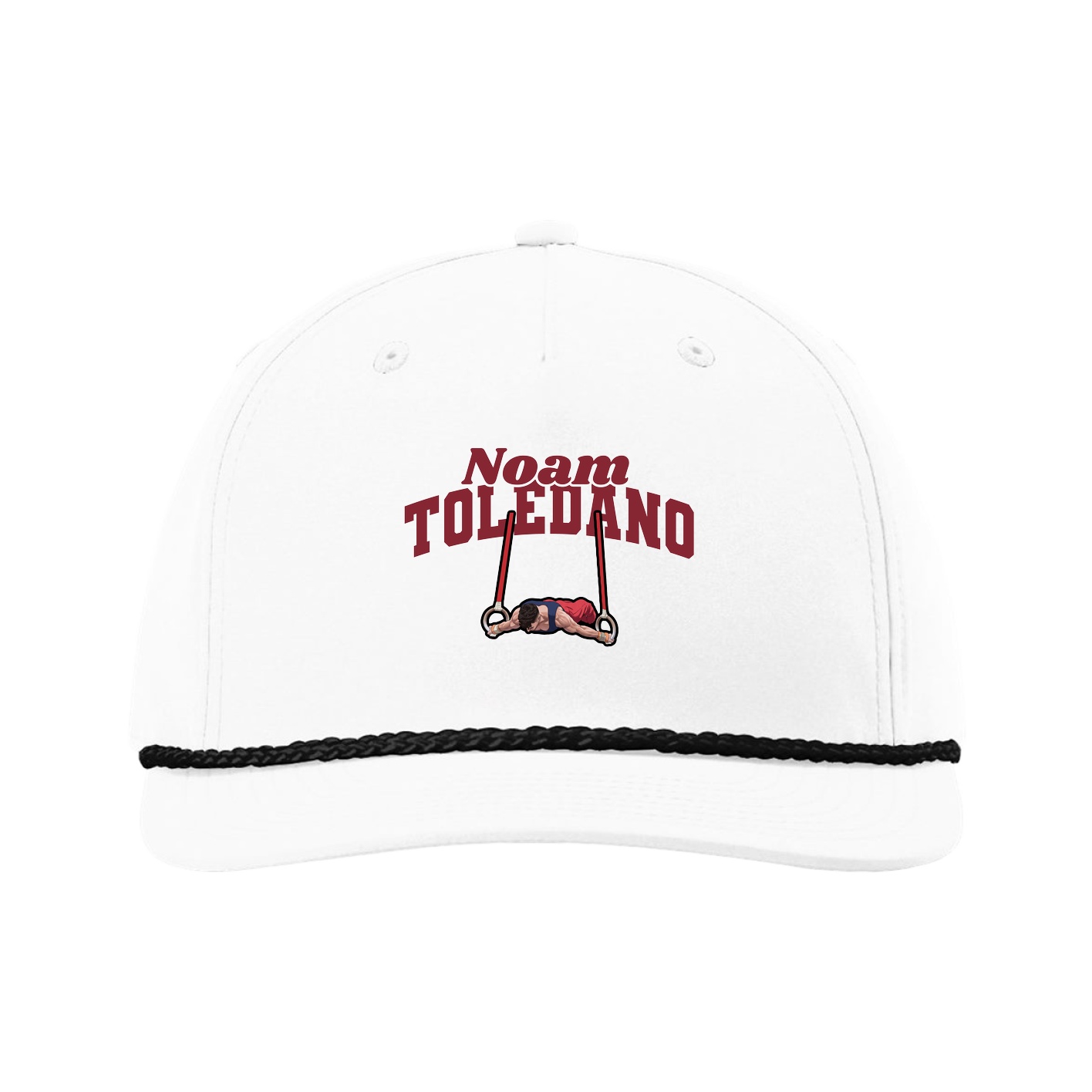Five-Panel Classic Rope Cap — Signature Arch in White