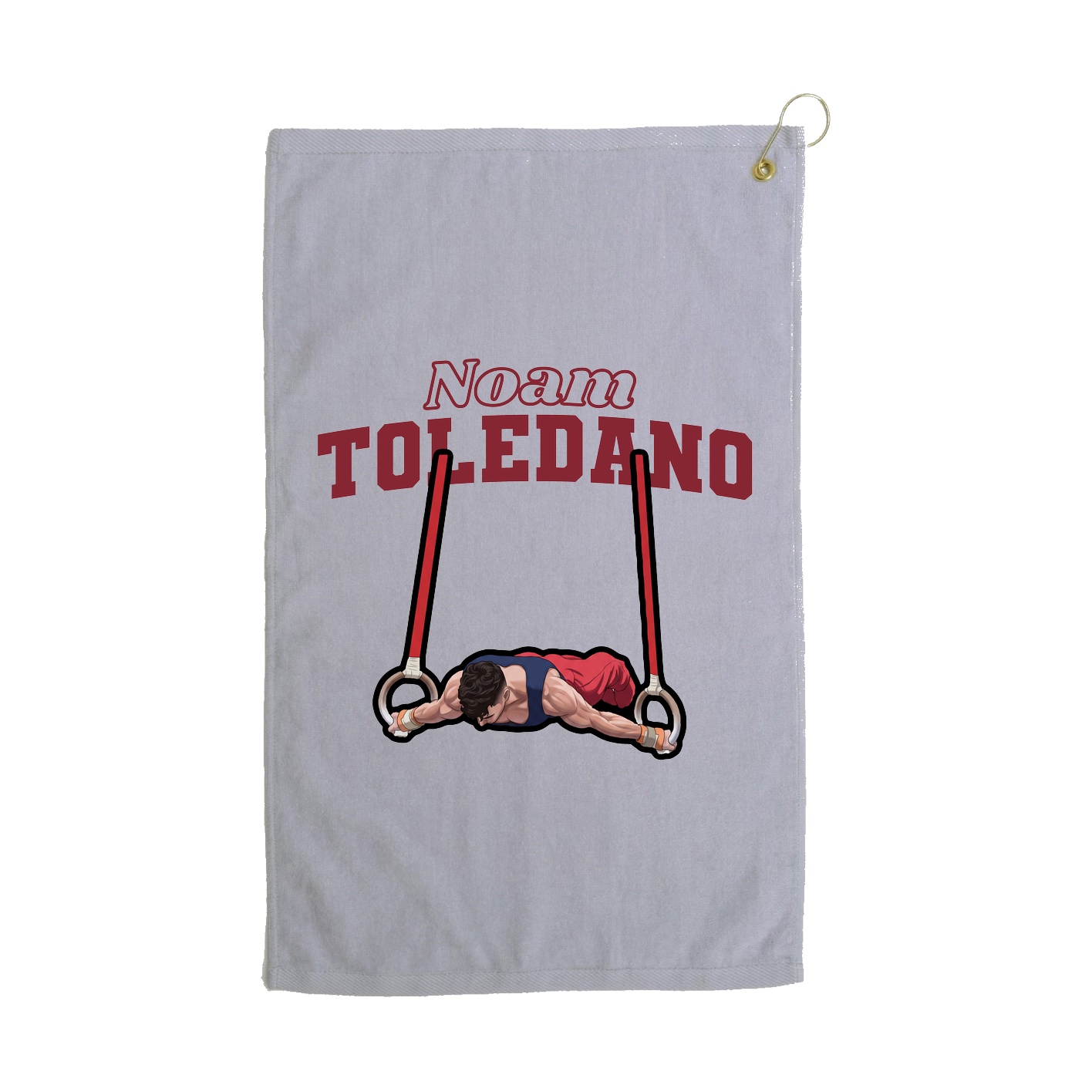 Golf Towel — Name Arch in Grey