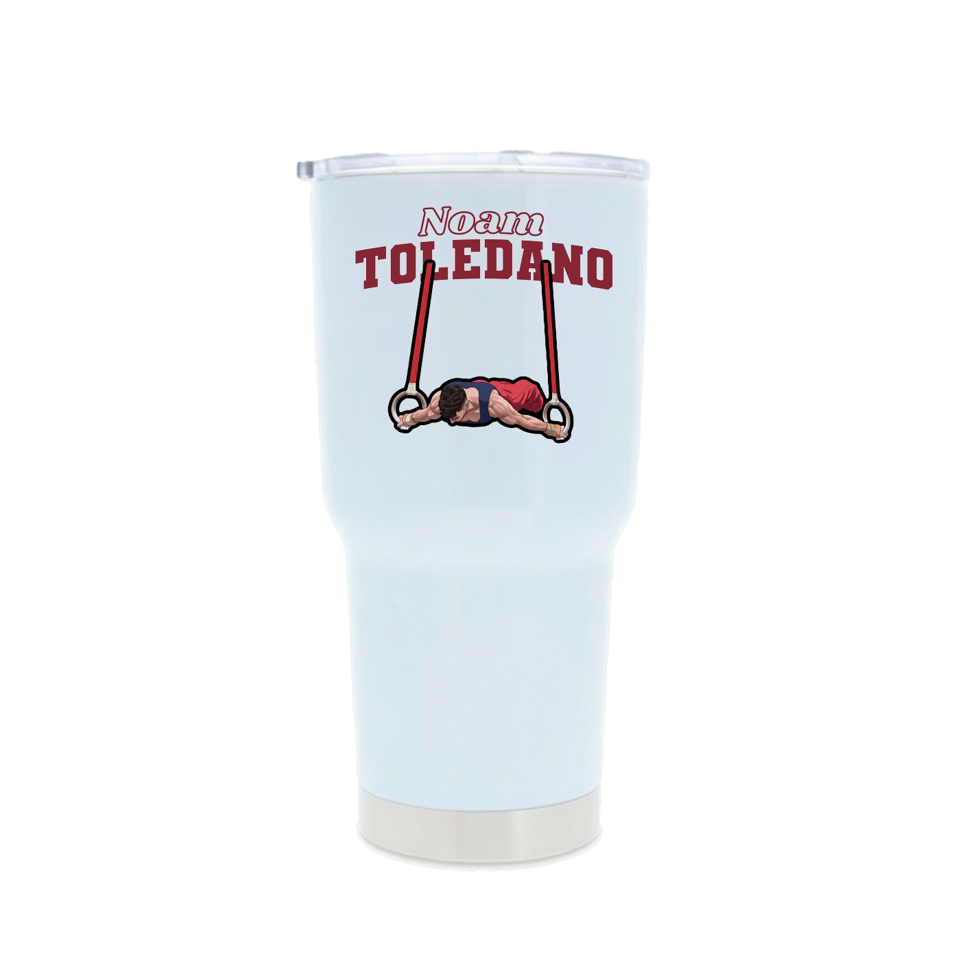 30oz Stainless Steel Tumbler — Name Arch in White