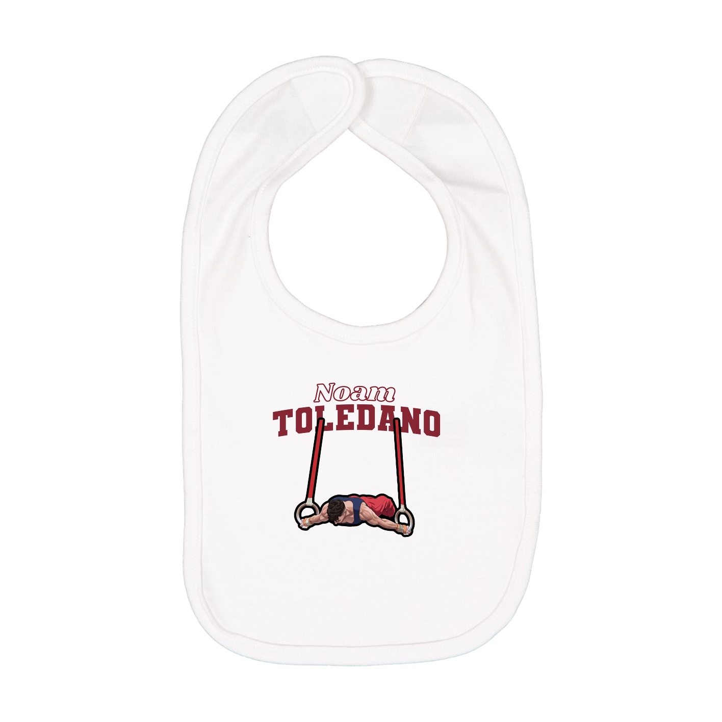 Infant Bib — Name Arch in White