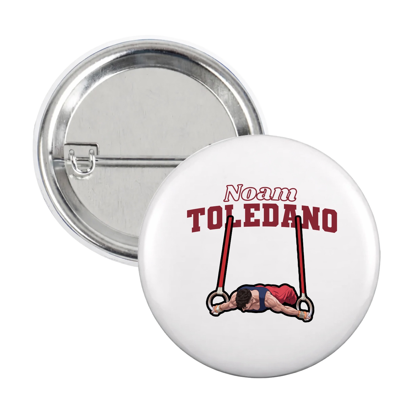 Game Day Button — Name Arch in White