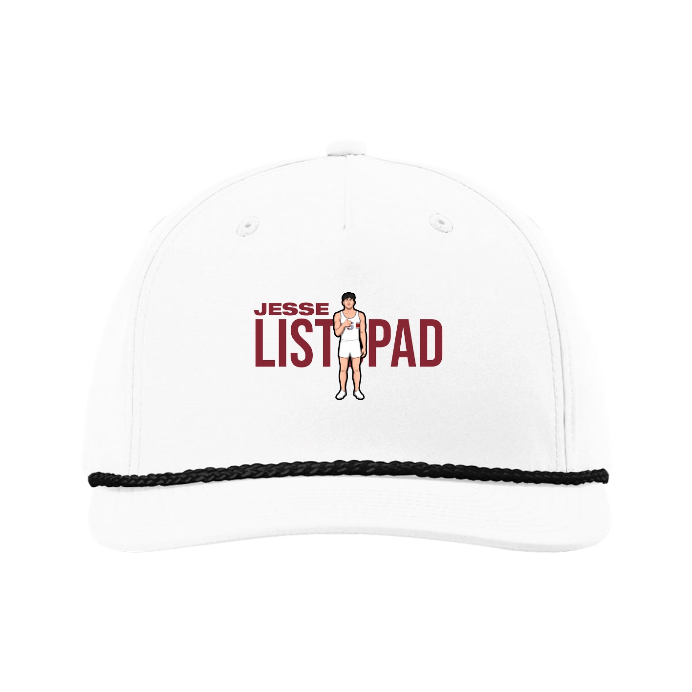 Five-Panel Classic Rope Cap — Player Name in White
