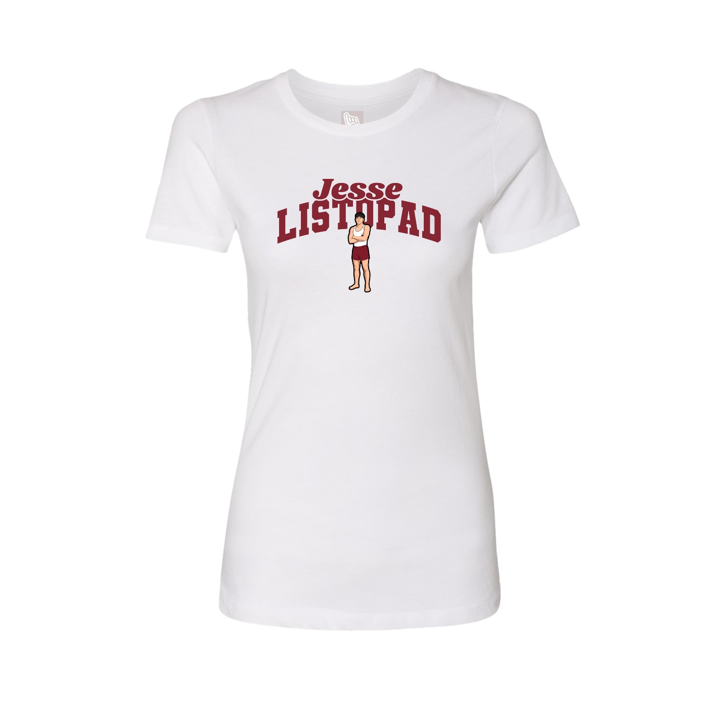 Fitted Women's Tee — Signature Arch in White