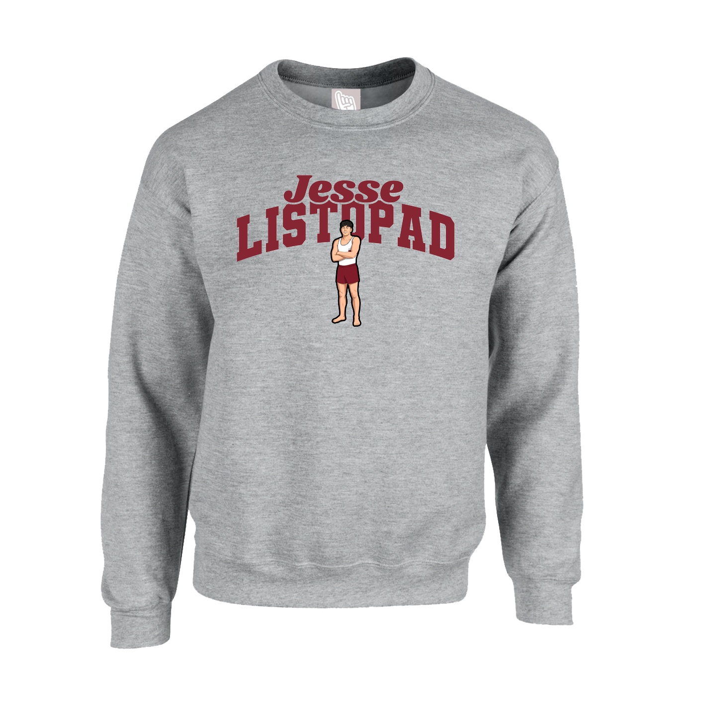 Fleece Crew — Signature Arch in Grey