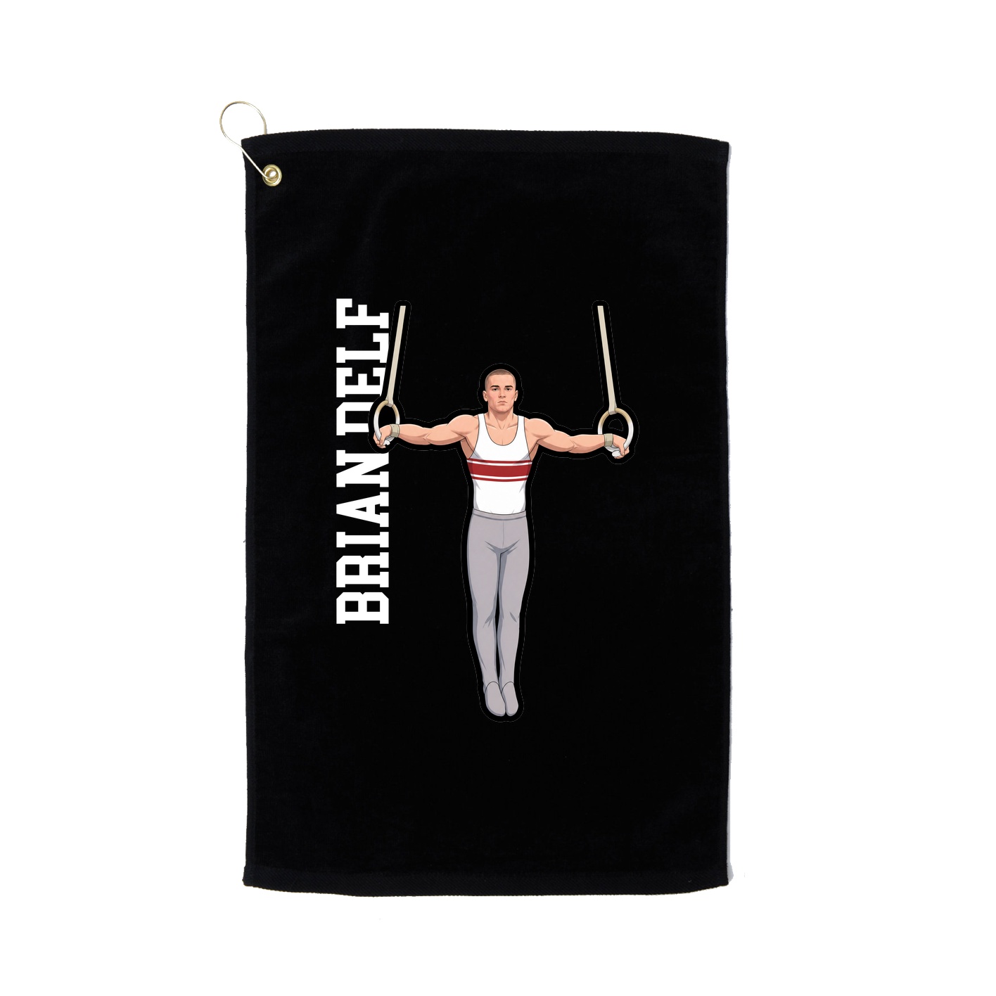 Golf Towel — Name Vertical in Black