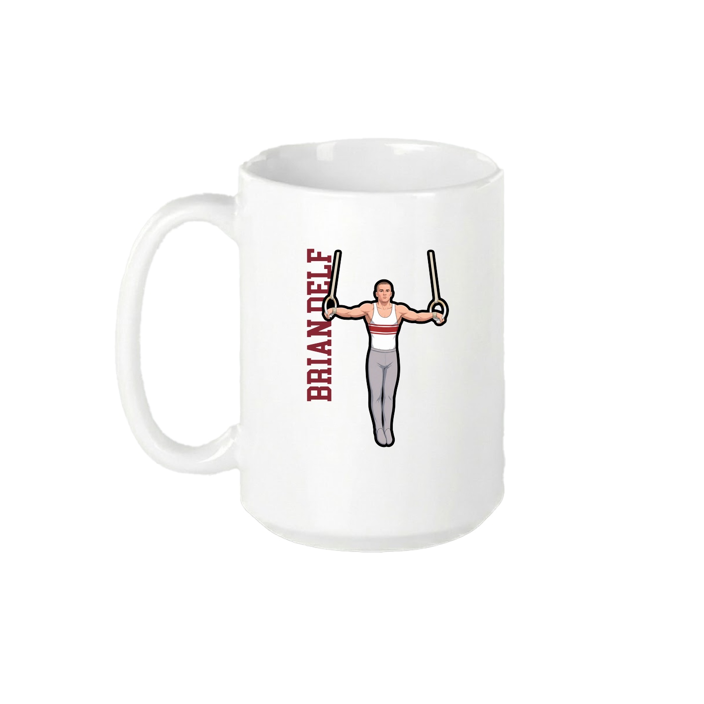 15oz Coffee Mug — Name Vertical in White