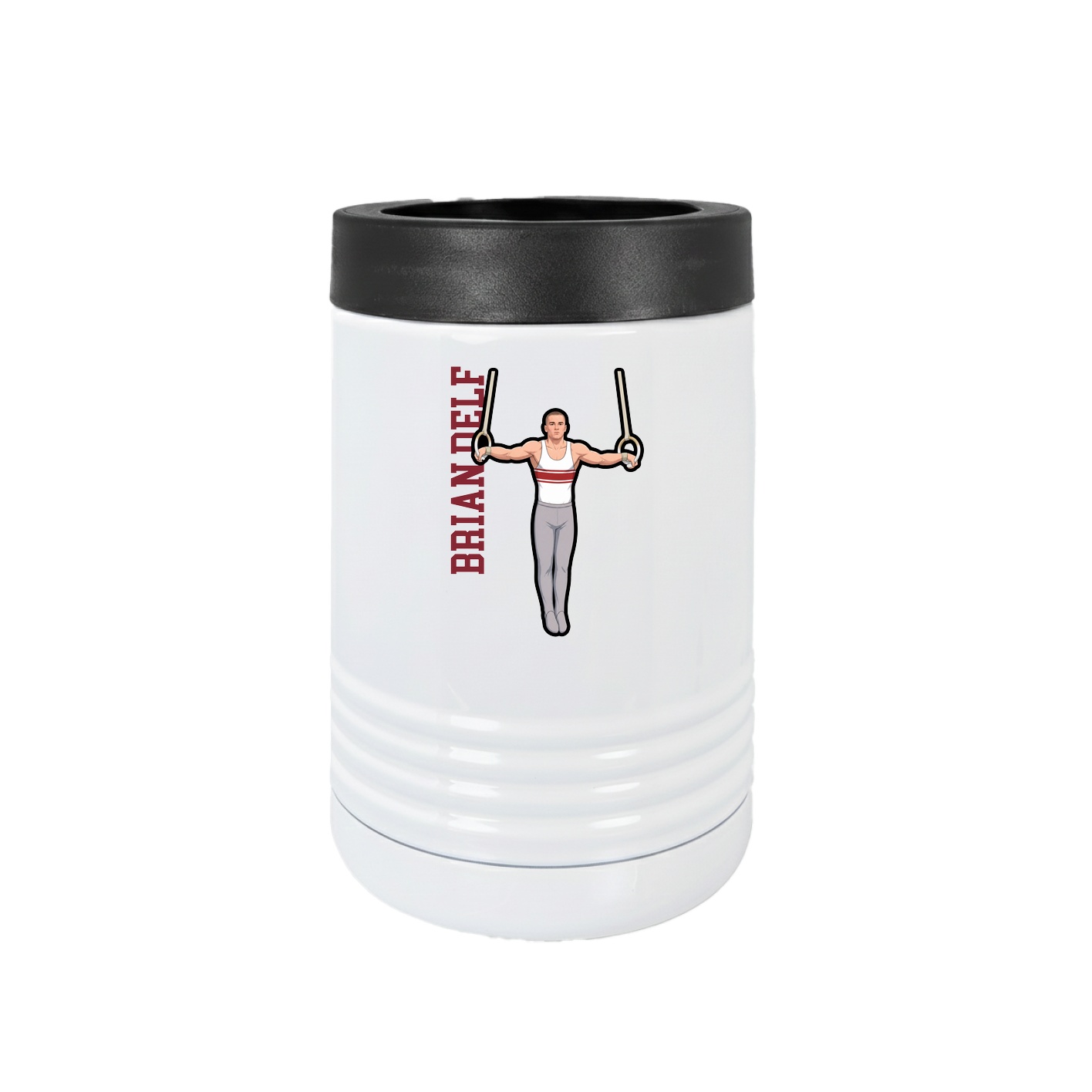 Beverage Holder — Name Vertical in White