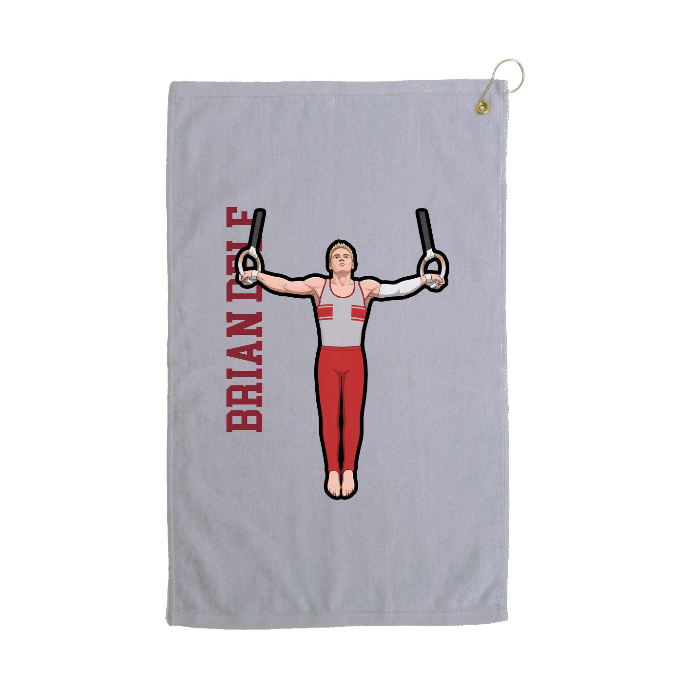 Golf Towel — Name Vertical in Grey