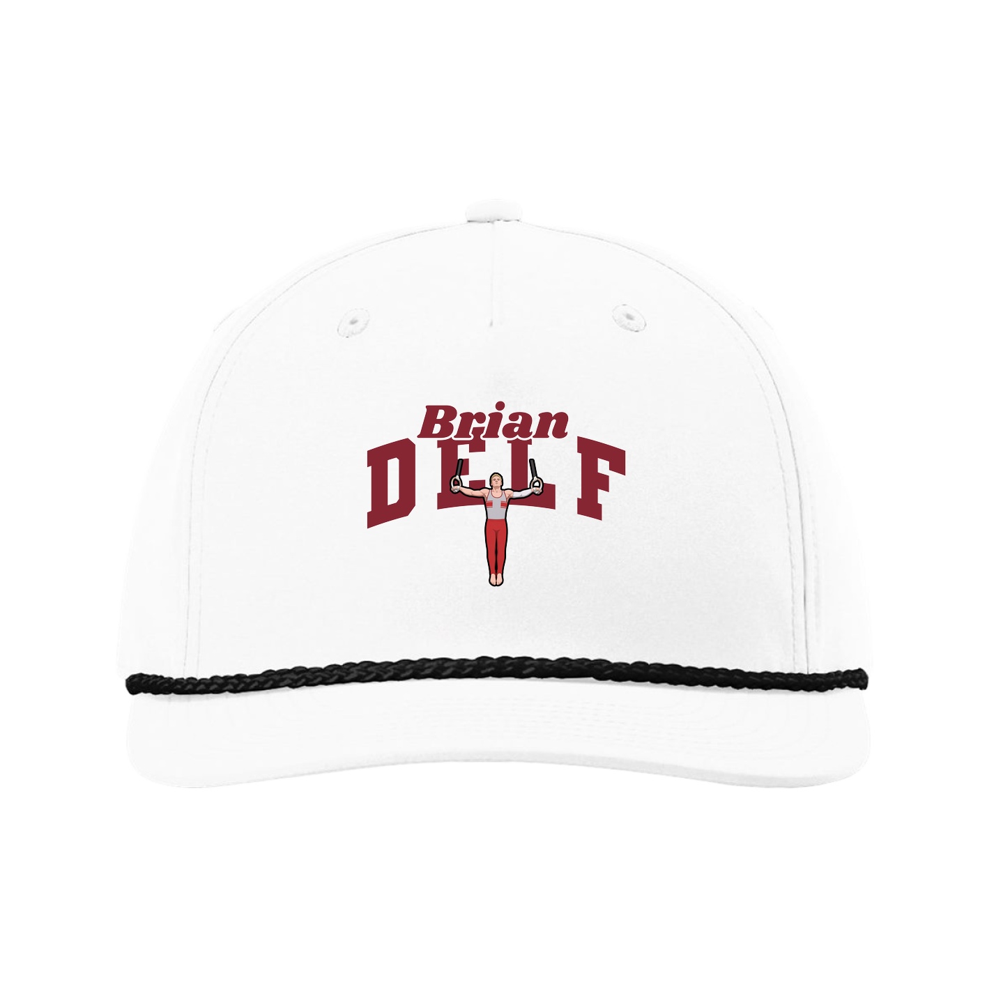 Five-Panel Classic Rope Cap — Signature Arch in White