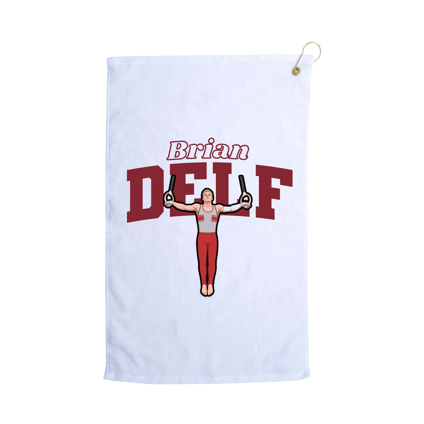 Golf Towel — Name Arch in White