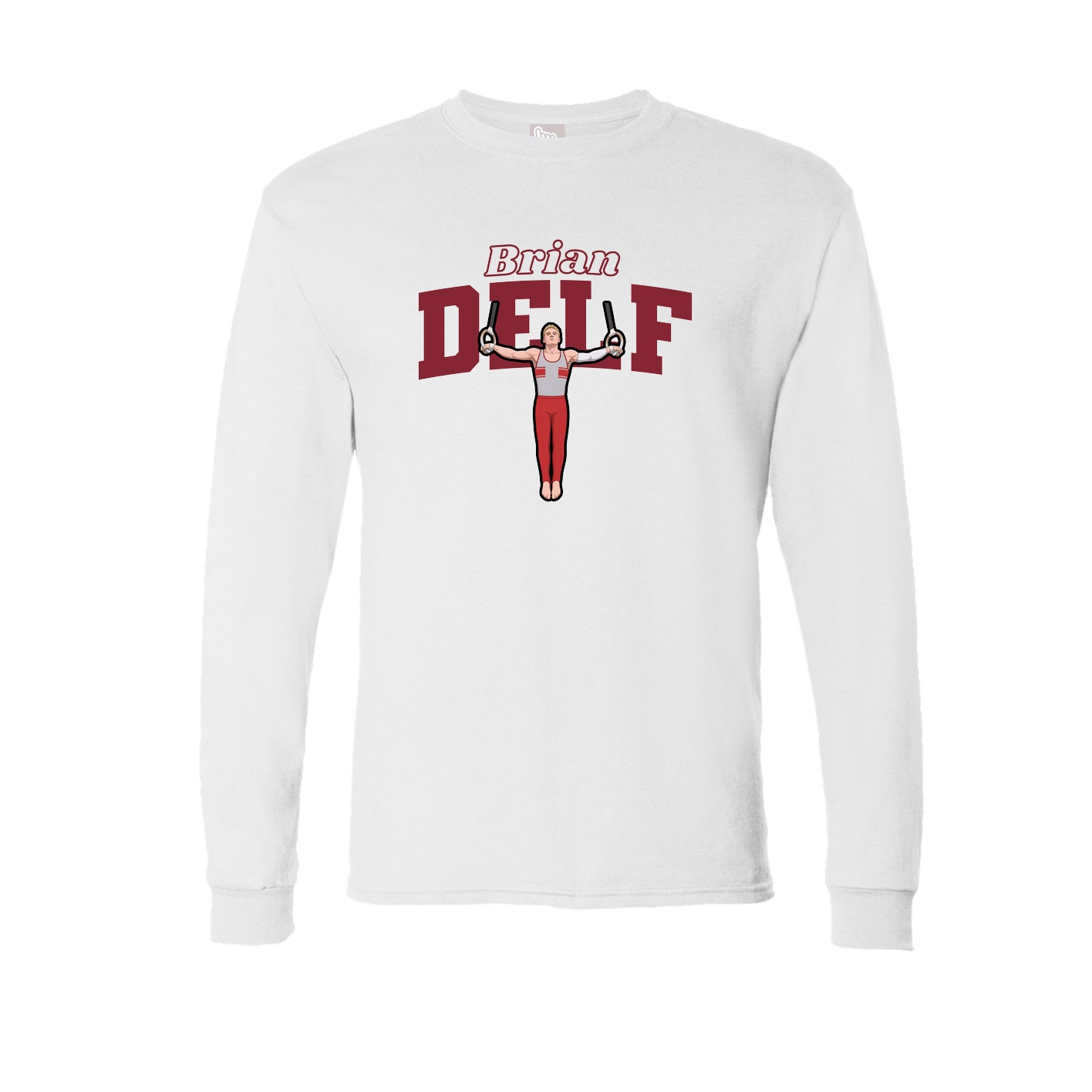 Long Sleeve Tee — Name Arch in White