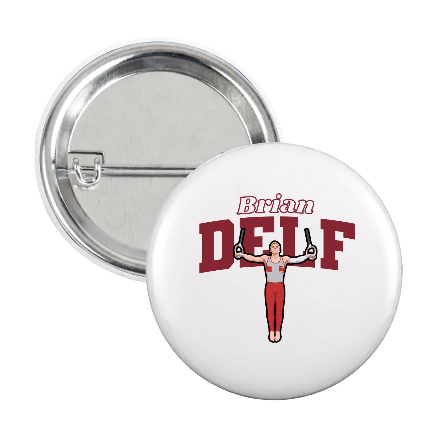 Game Day Button — Name Arch in White