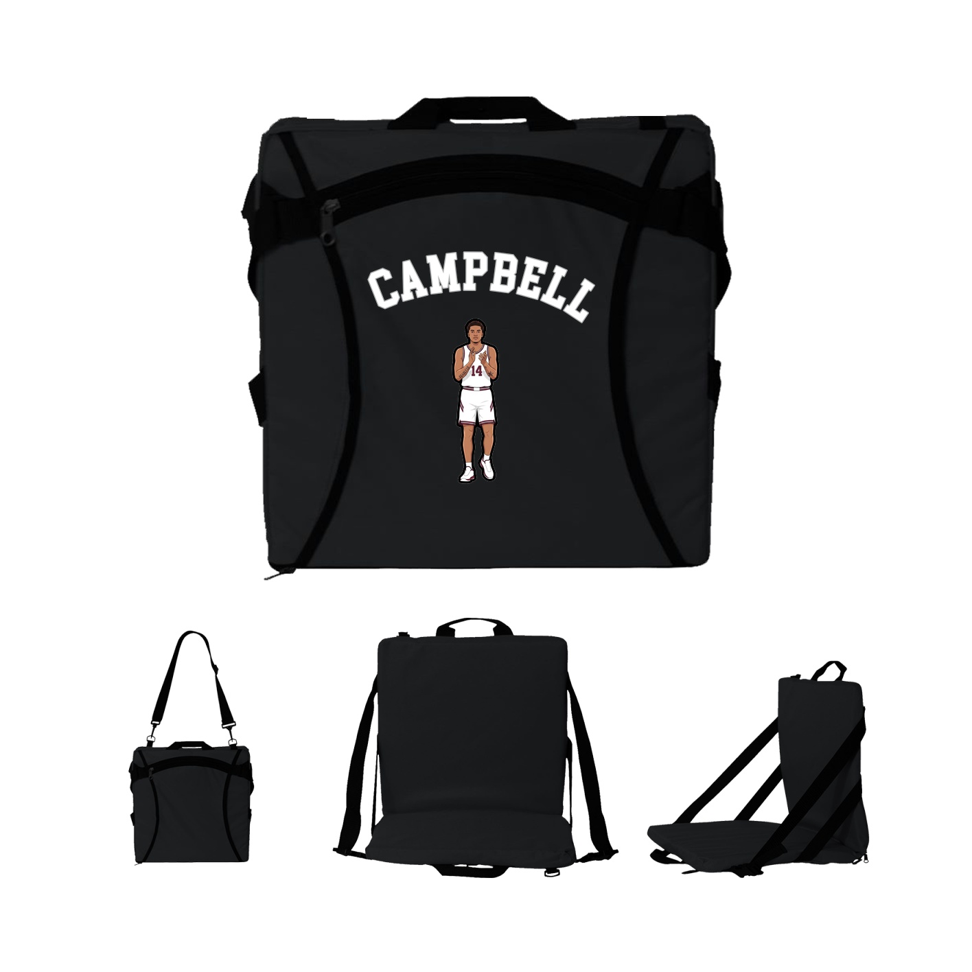 Folding Stadium Seat — Shirsey Arch in Black