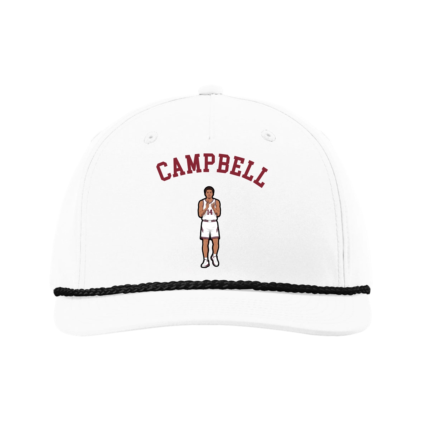 Five-Panel Classic Rope Cap — Shirsey Arch in White