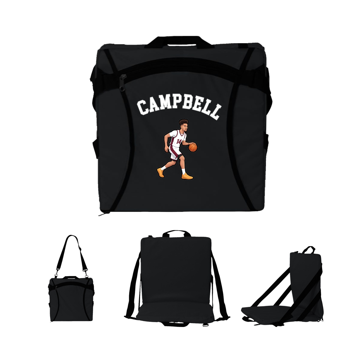 Folding Stadium Seat — Shirsey Arch in Black