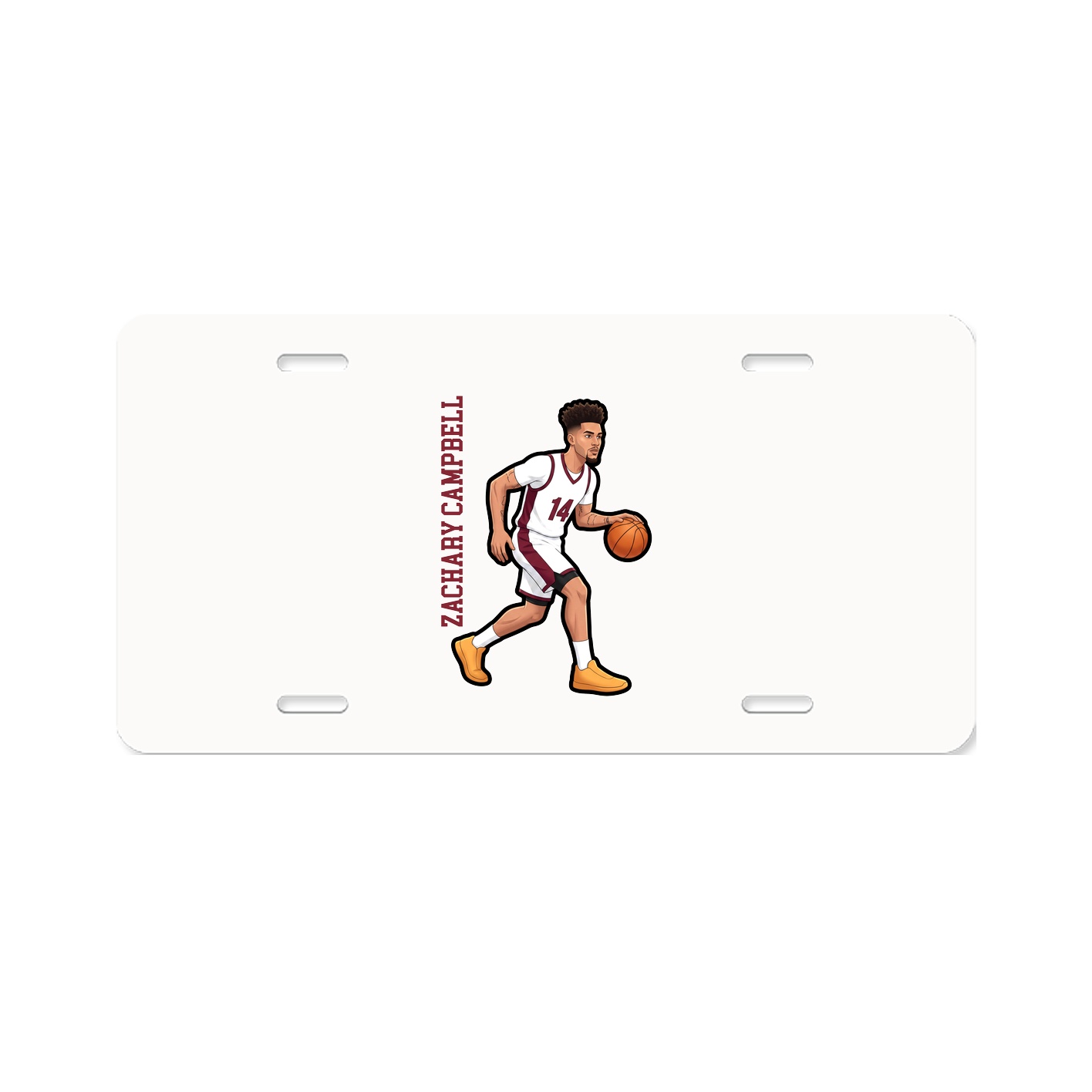 License Plate — Name Vertical in Classic