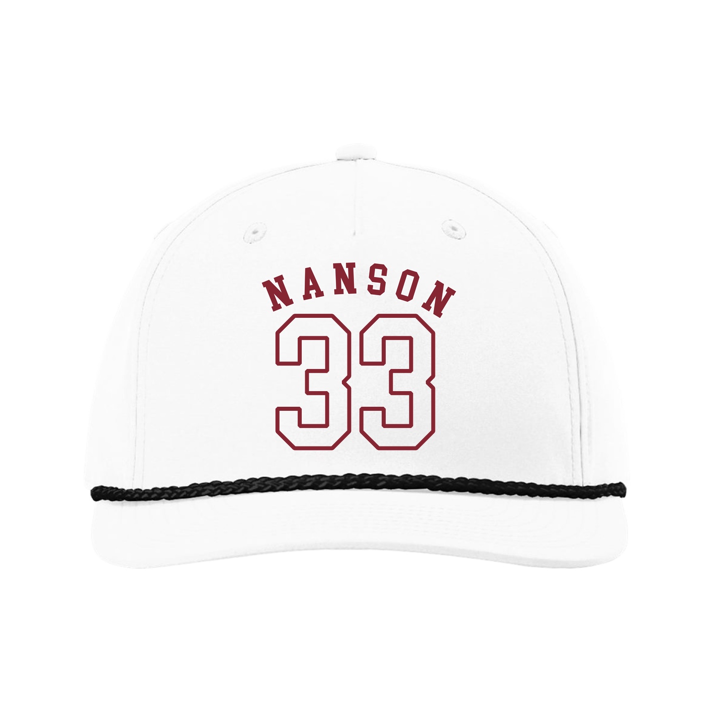 Five-Panel Classic Rope Cap — Shirsey Arch in White