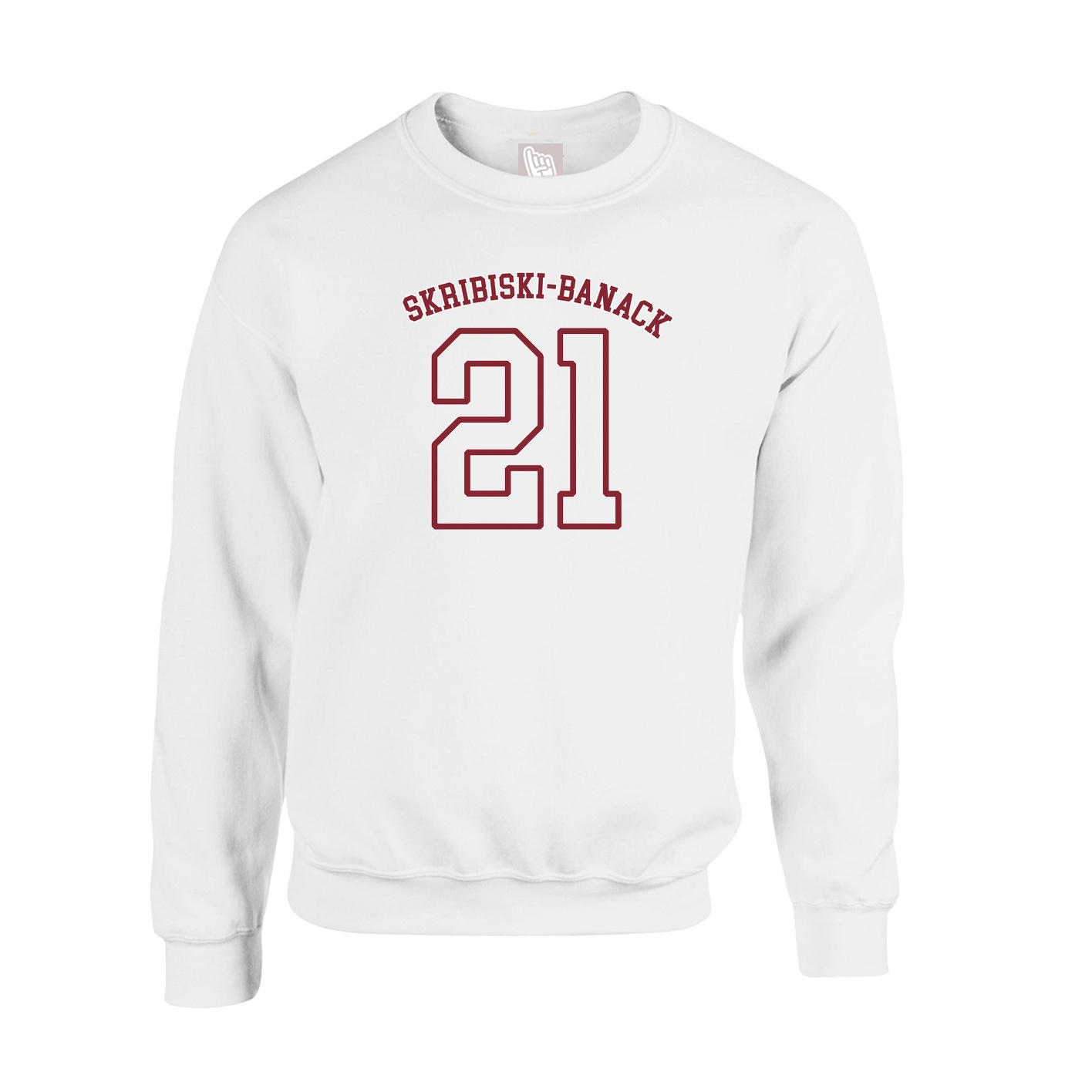 Fleece Crew — Shirsey Arch in White
