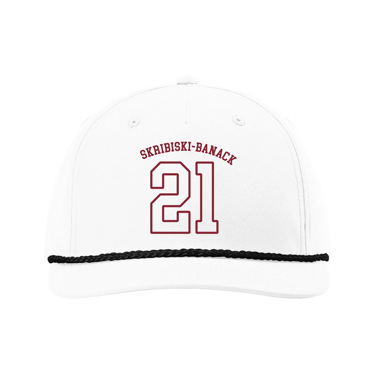 Five-Panel Classic Rope Cap — Shirsey Arch in White