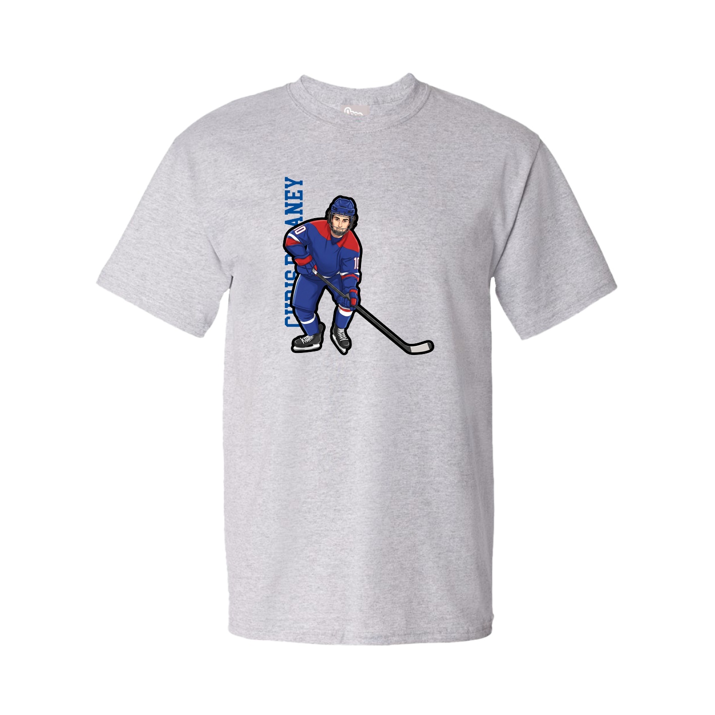 Tee — Name Vertical in Grey