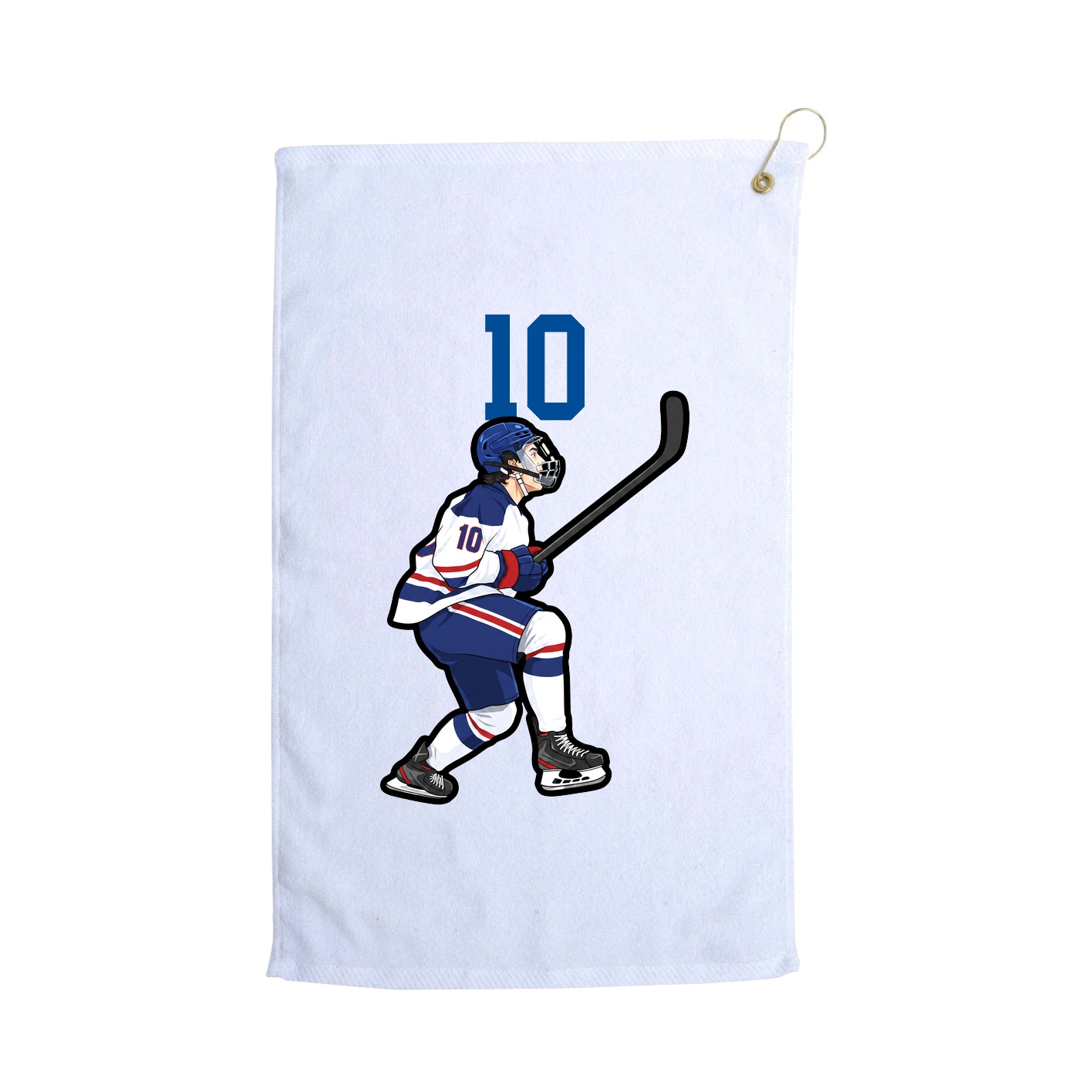 Golf Towel — Number Top in White