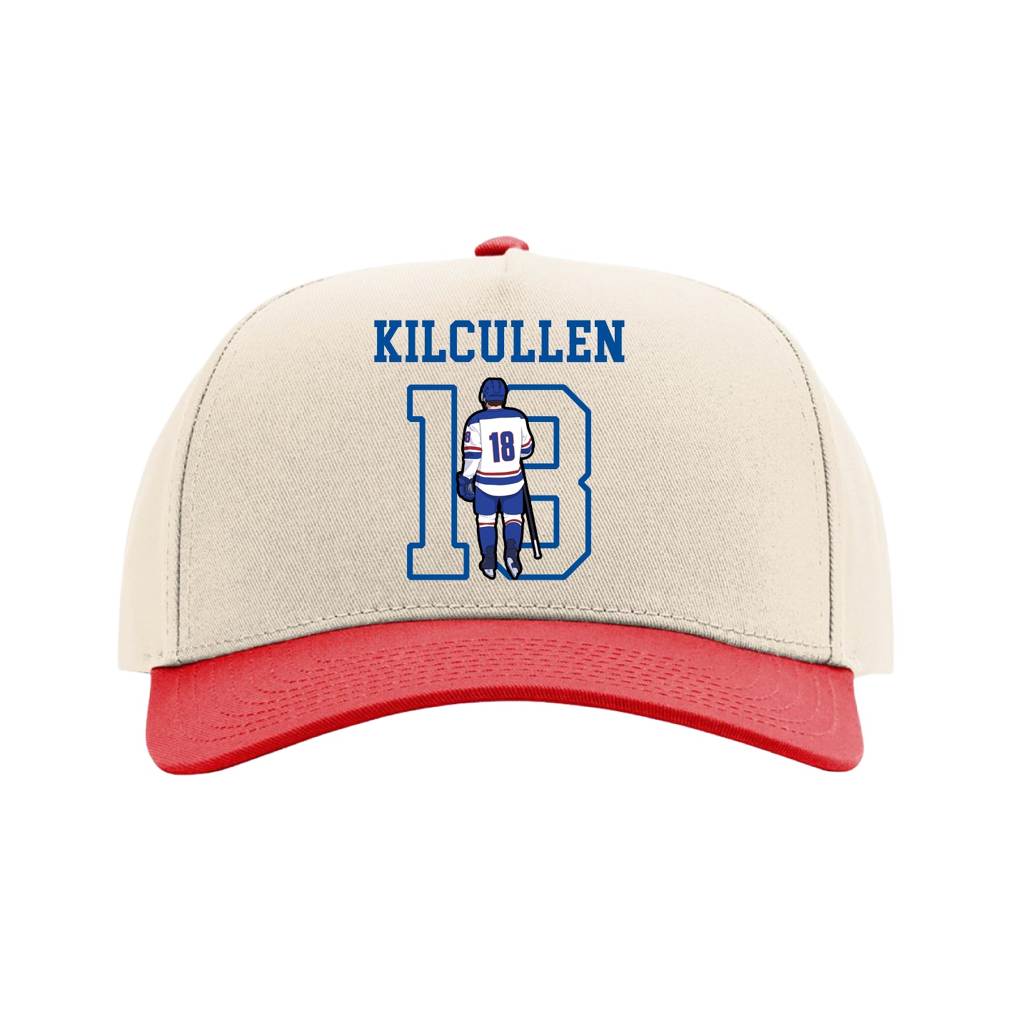 Full Fabric Five-Panel Champ Cap — Shirsey in Cream/Red