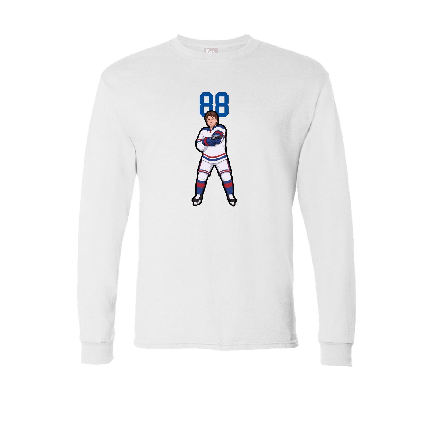 Long Sleeve Tee — Number Top in White