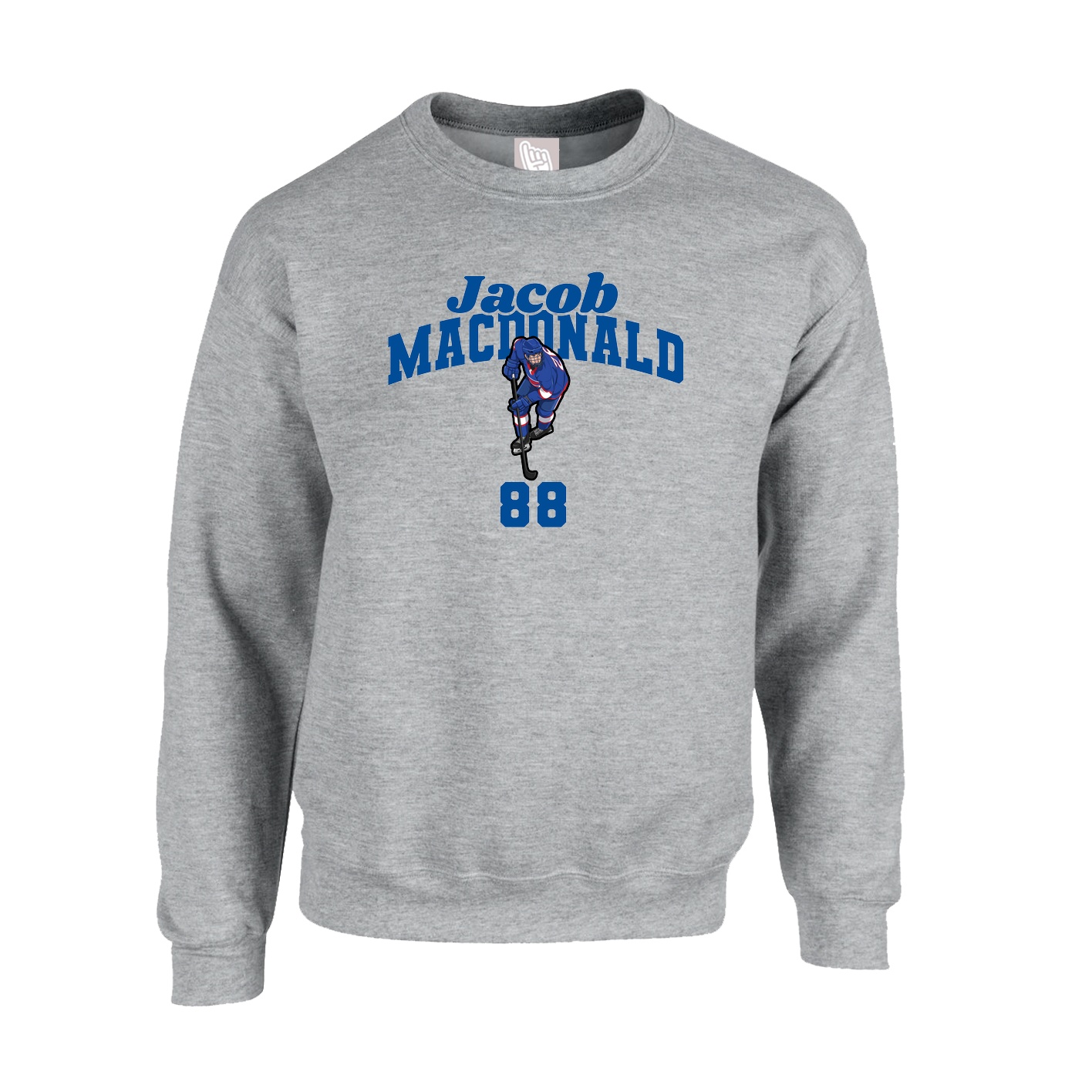 Fleece Crew — Signature Arch in Grey