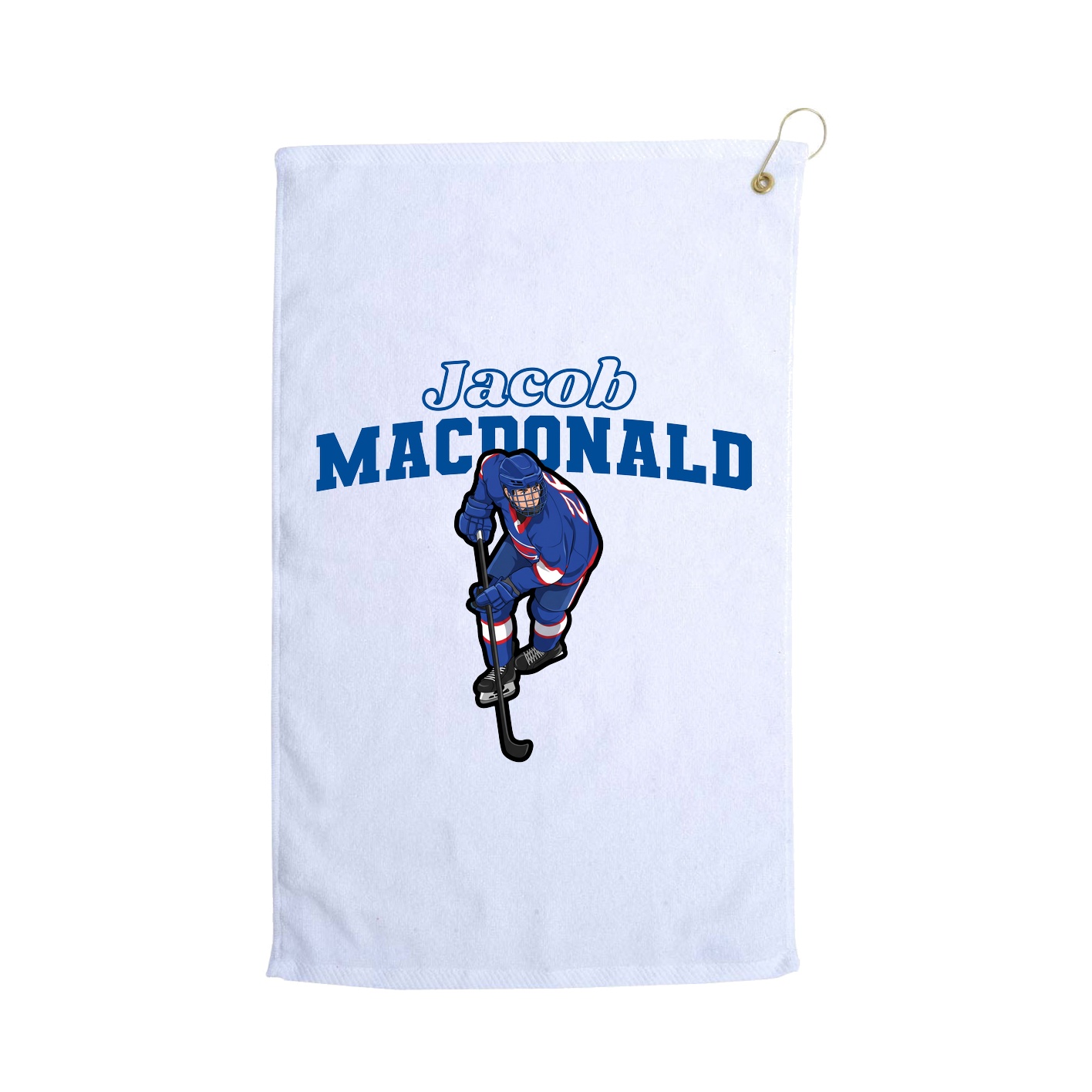Golf Towel — Name Arch in White