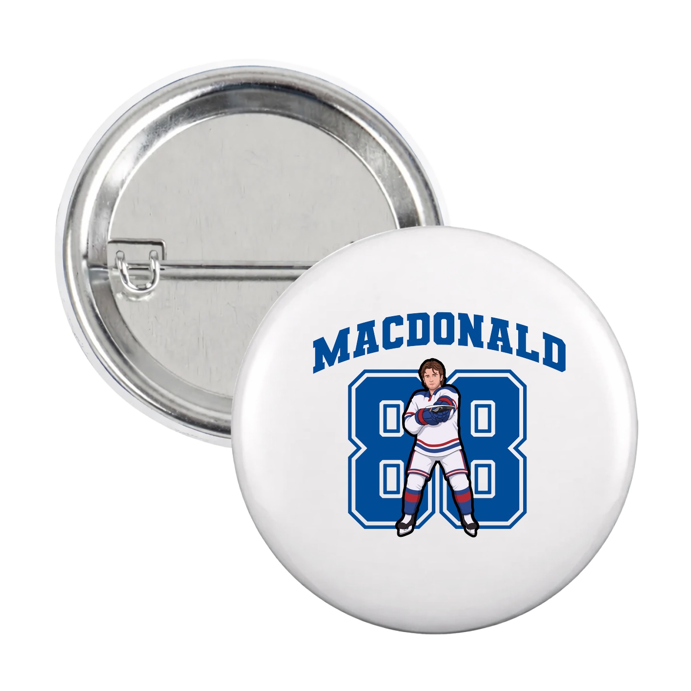 Game Day Button — Number in White