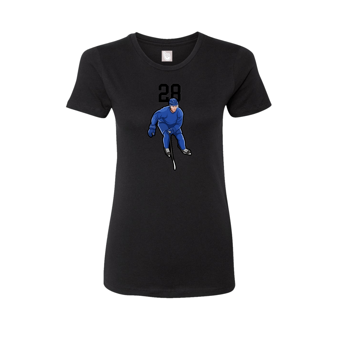 Fitted Women's Tee — Number Top in Black