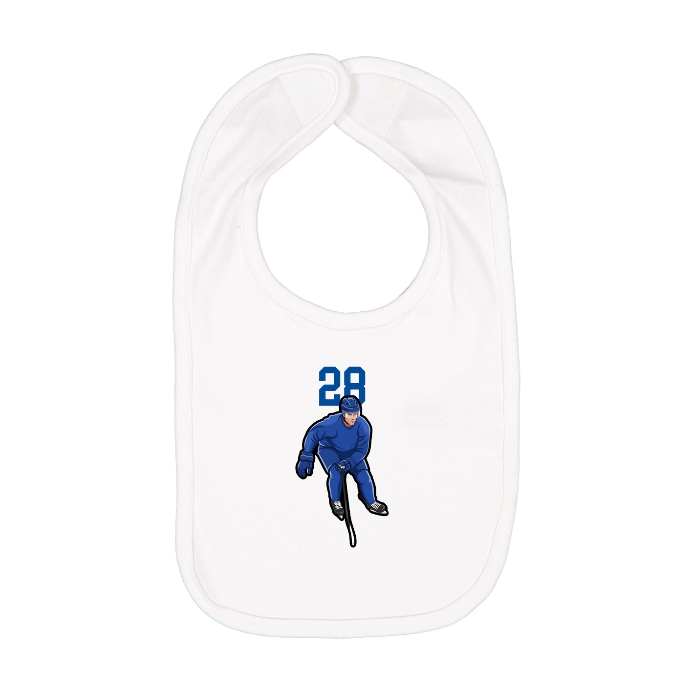 Infant Bib — Number Top in White
