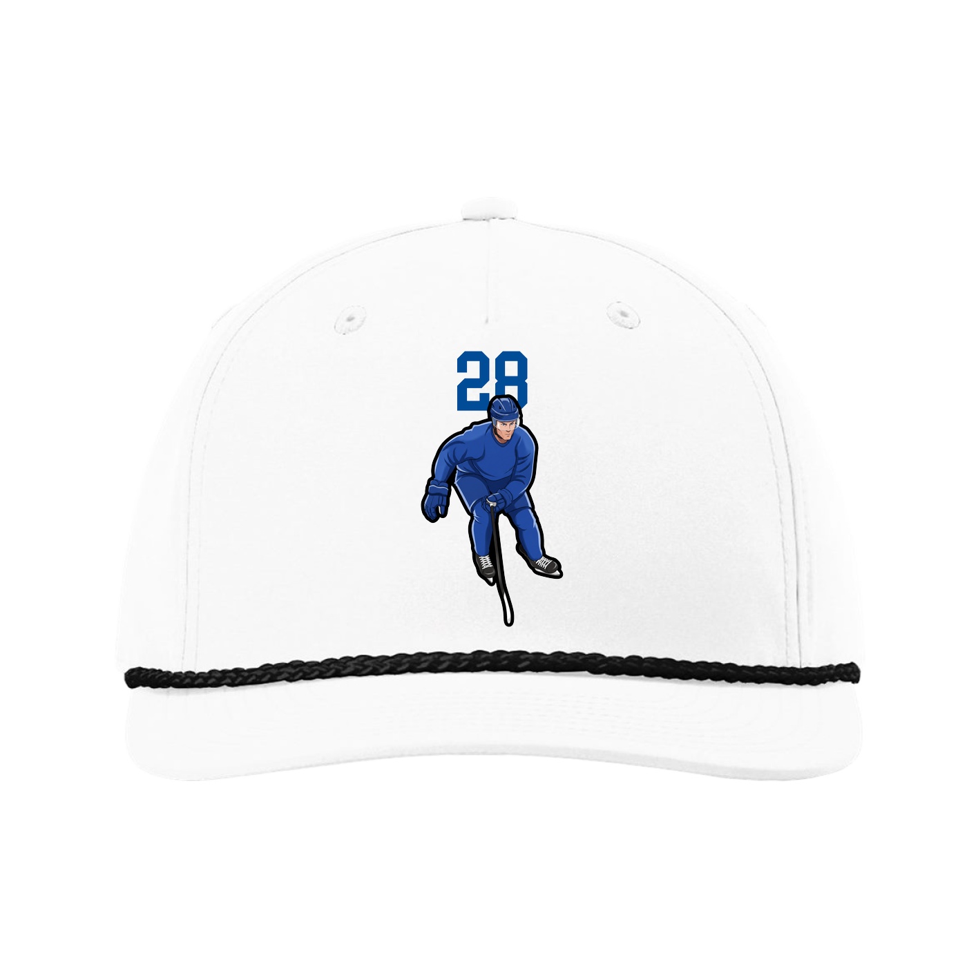 Five-Panel Classic Rope Cap — Number Top in White