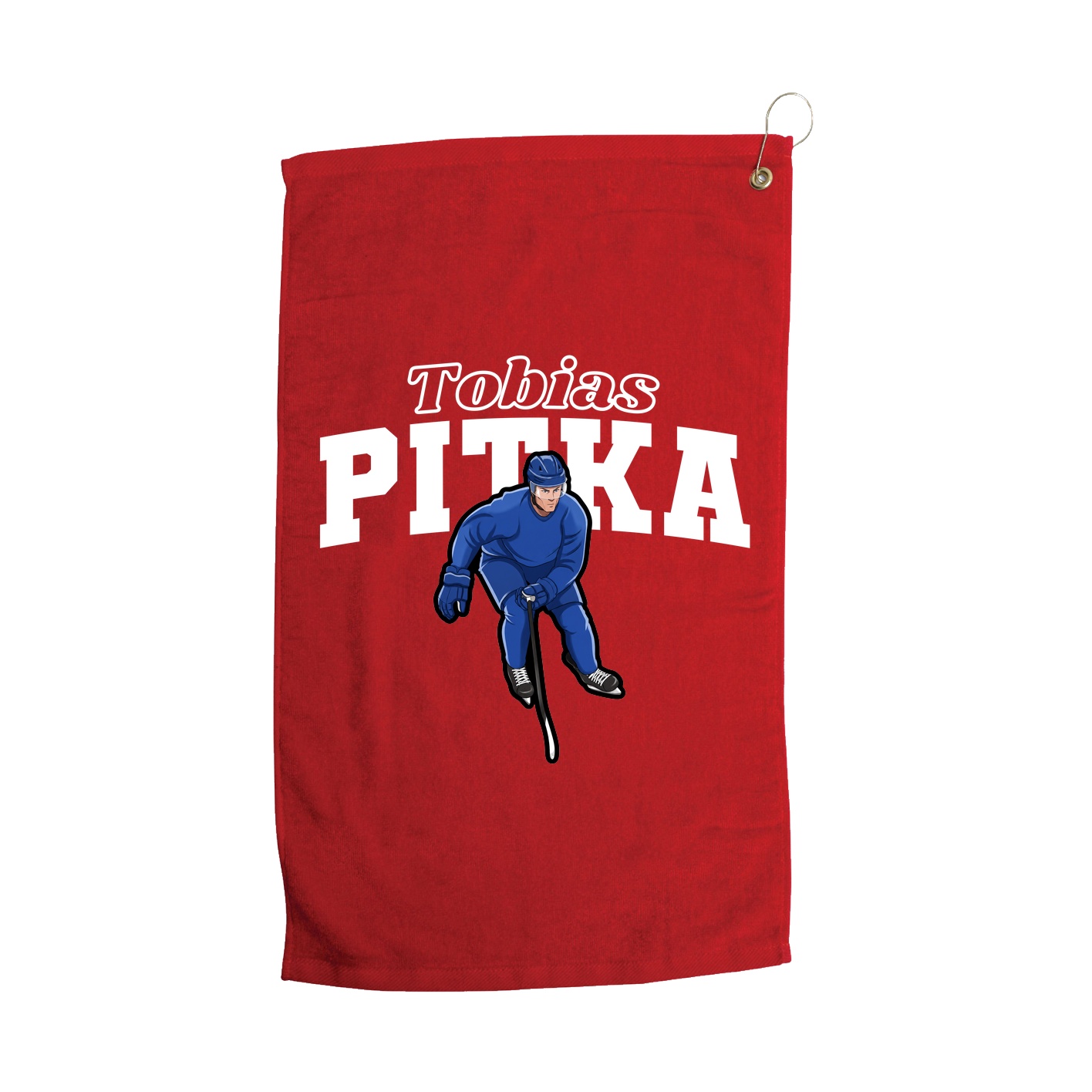 Golf Towel — Name Arch in Red