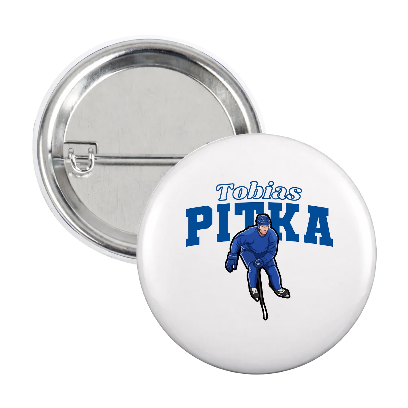 Game Day Button — Name Arch in White