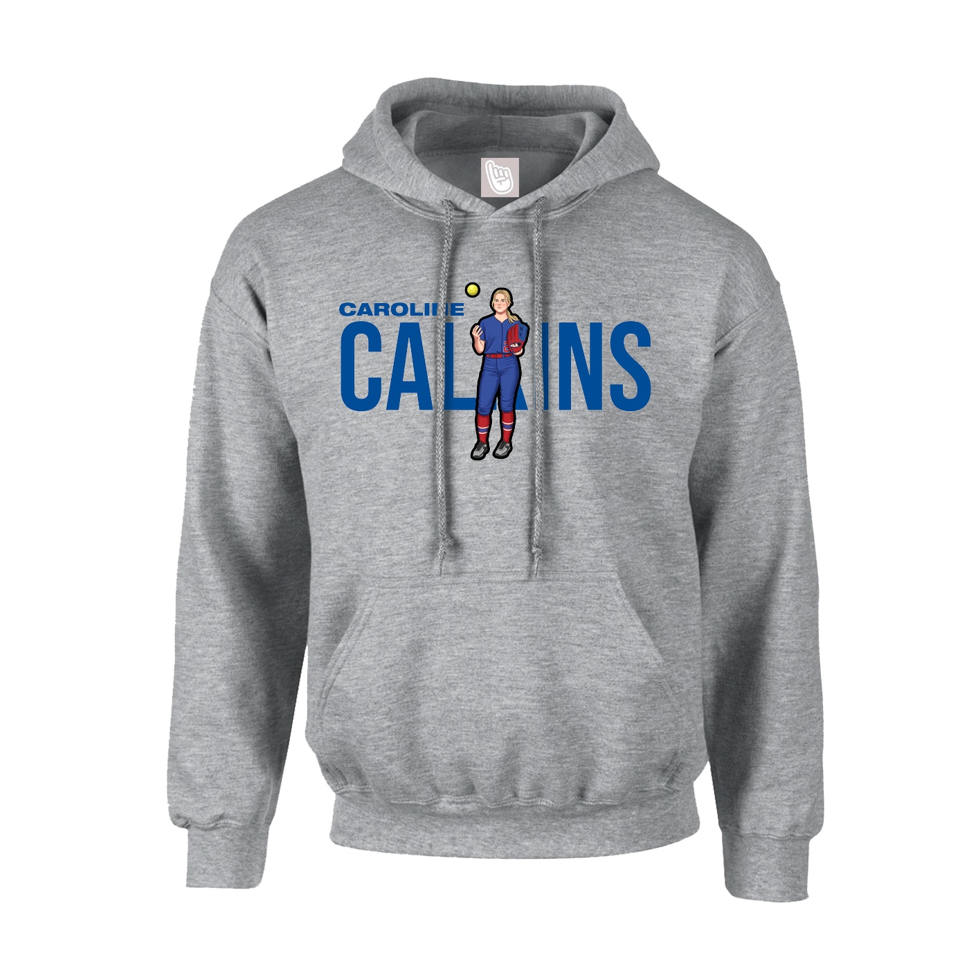Hoodie — Player Name in Grey
