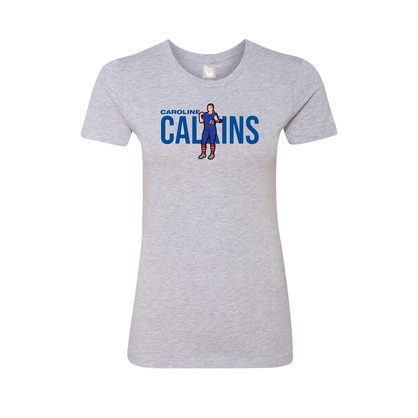 Fitted Women's Tee — Player Name in Grey