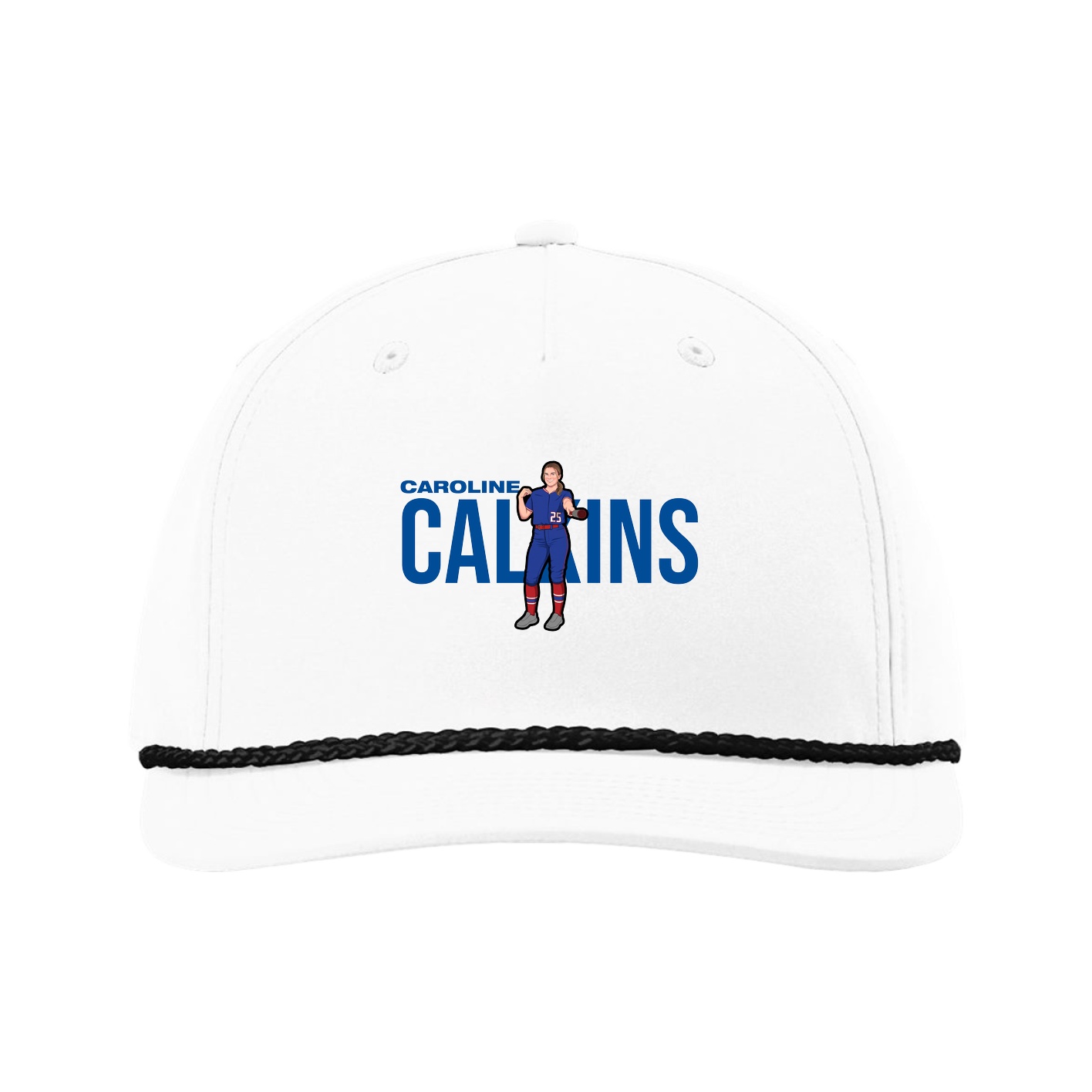 Five-Panel Classic Rope Cap — Player Name in White