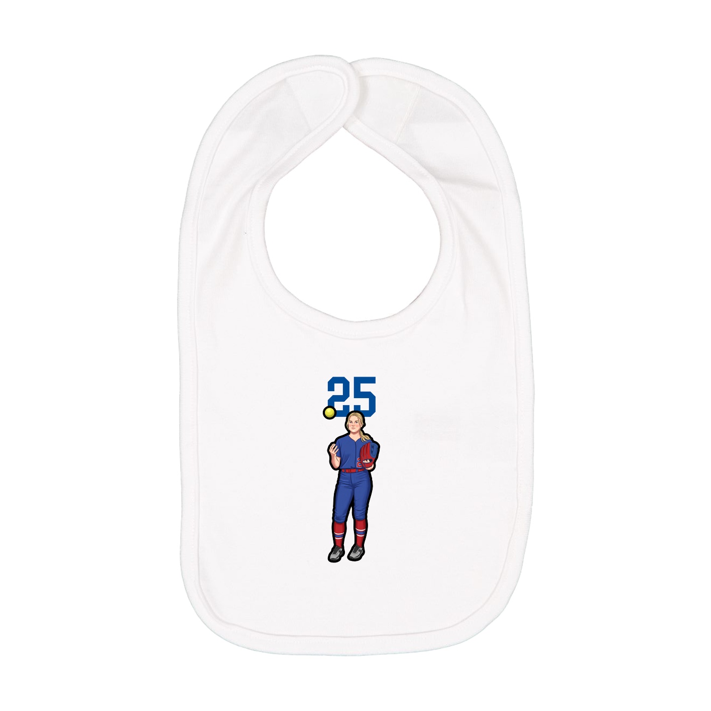 Infant Bib — Number Top in White