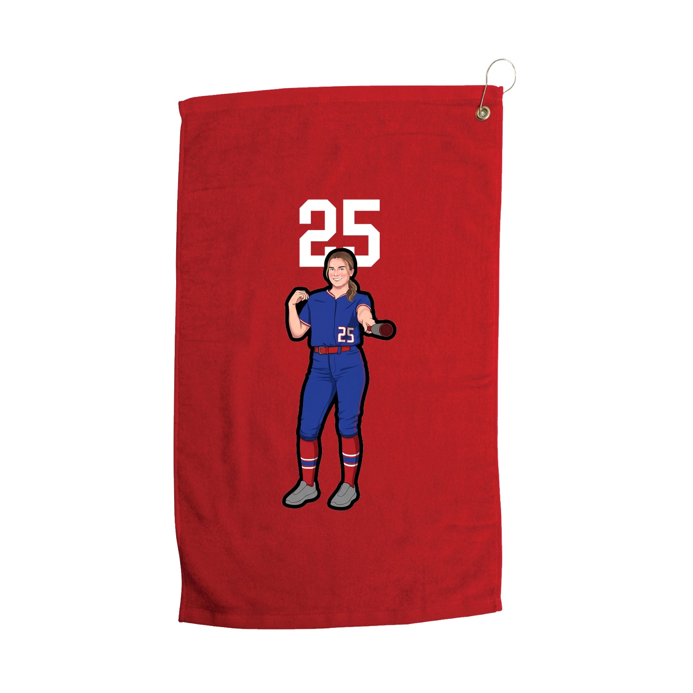 Golf Towel — Number Top in Red
