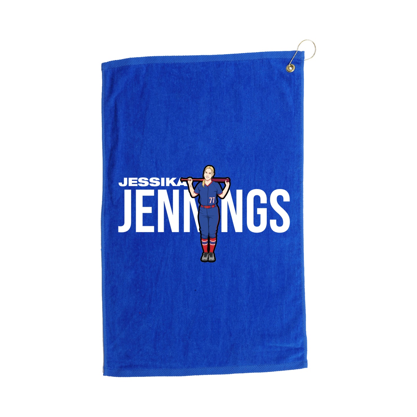 Golf Towel — Player Name in Royal