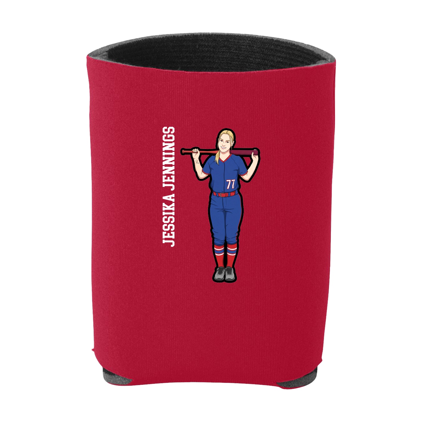 Can Holder — Name Vertical in Red