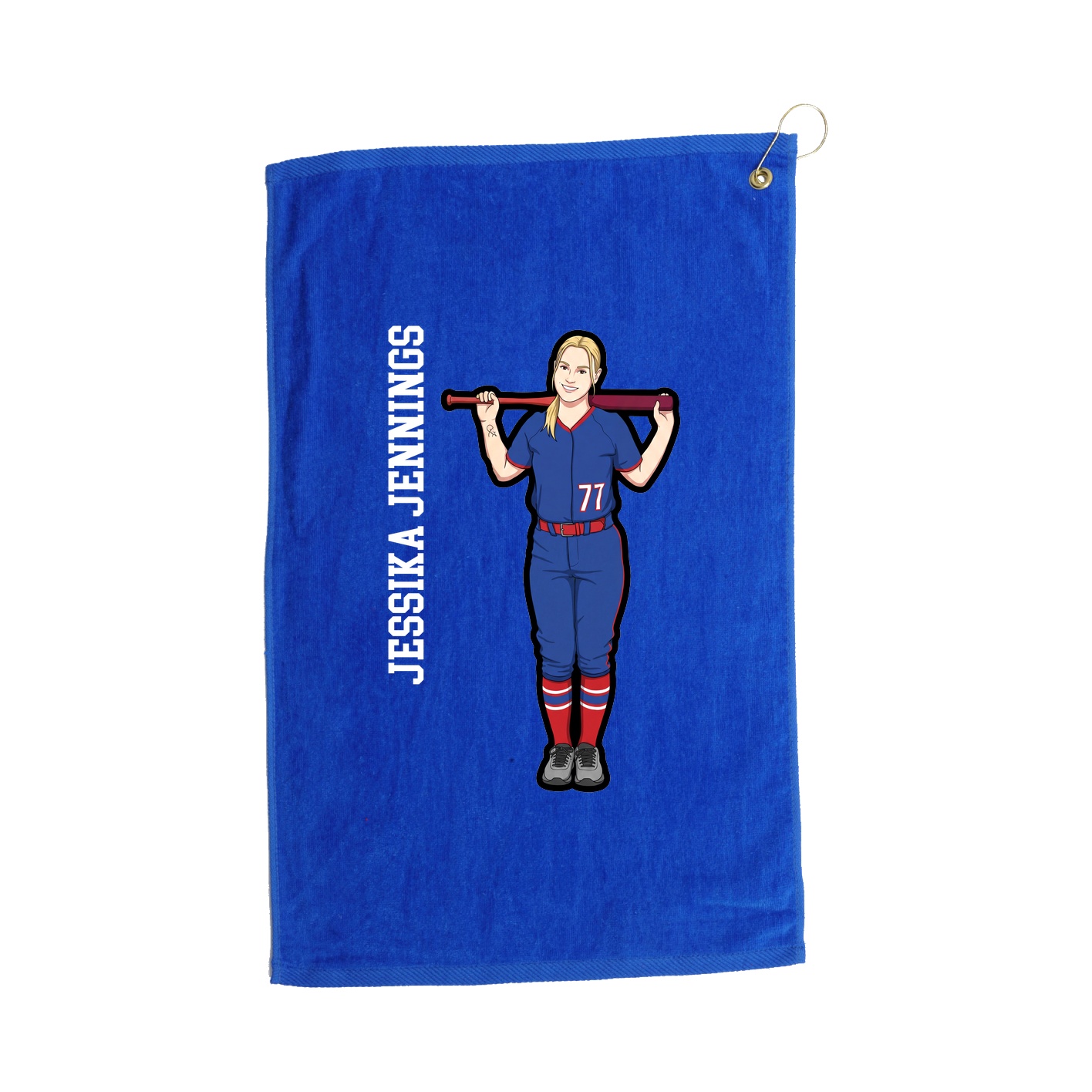 Golf Towel — Name Vertical in Royal
