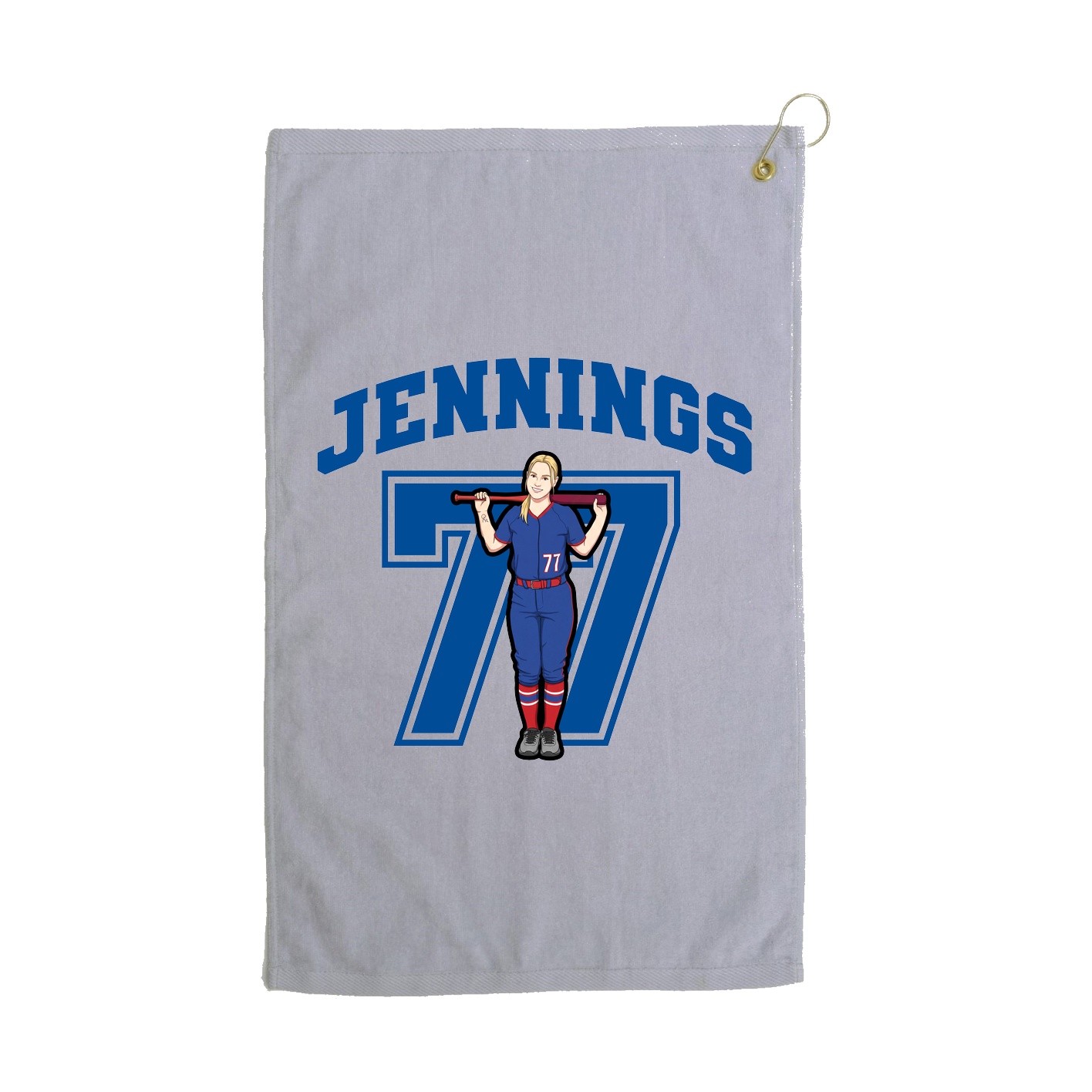 Golf Towel — Number in Grey