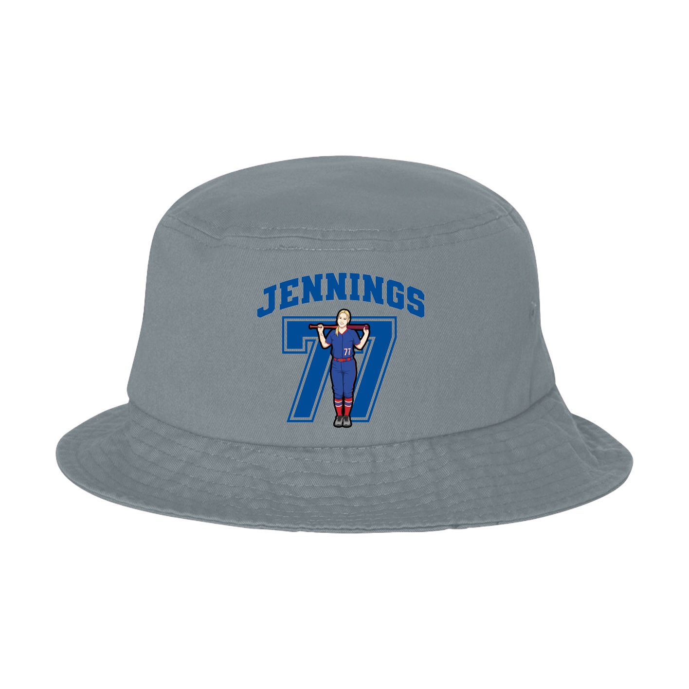 Bucket Cap — Number in Grey