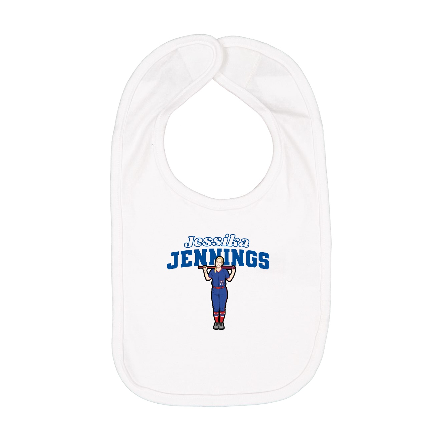 Infant Bib — Name Arch in White