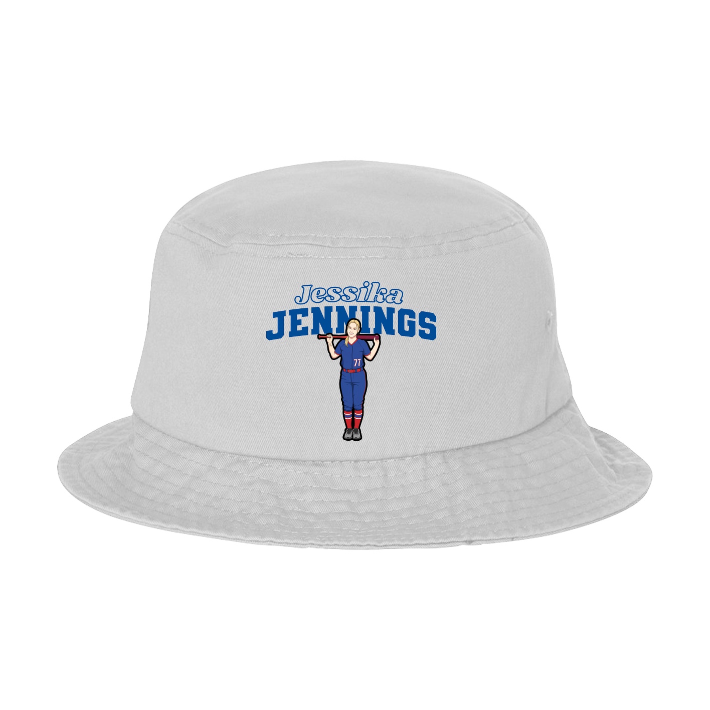 Bucket Cap — Name Arch in White