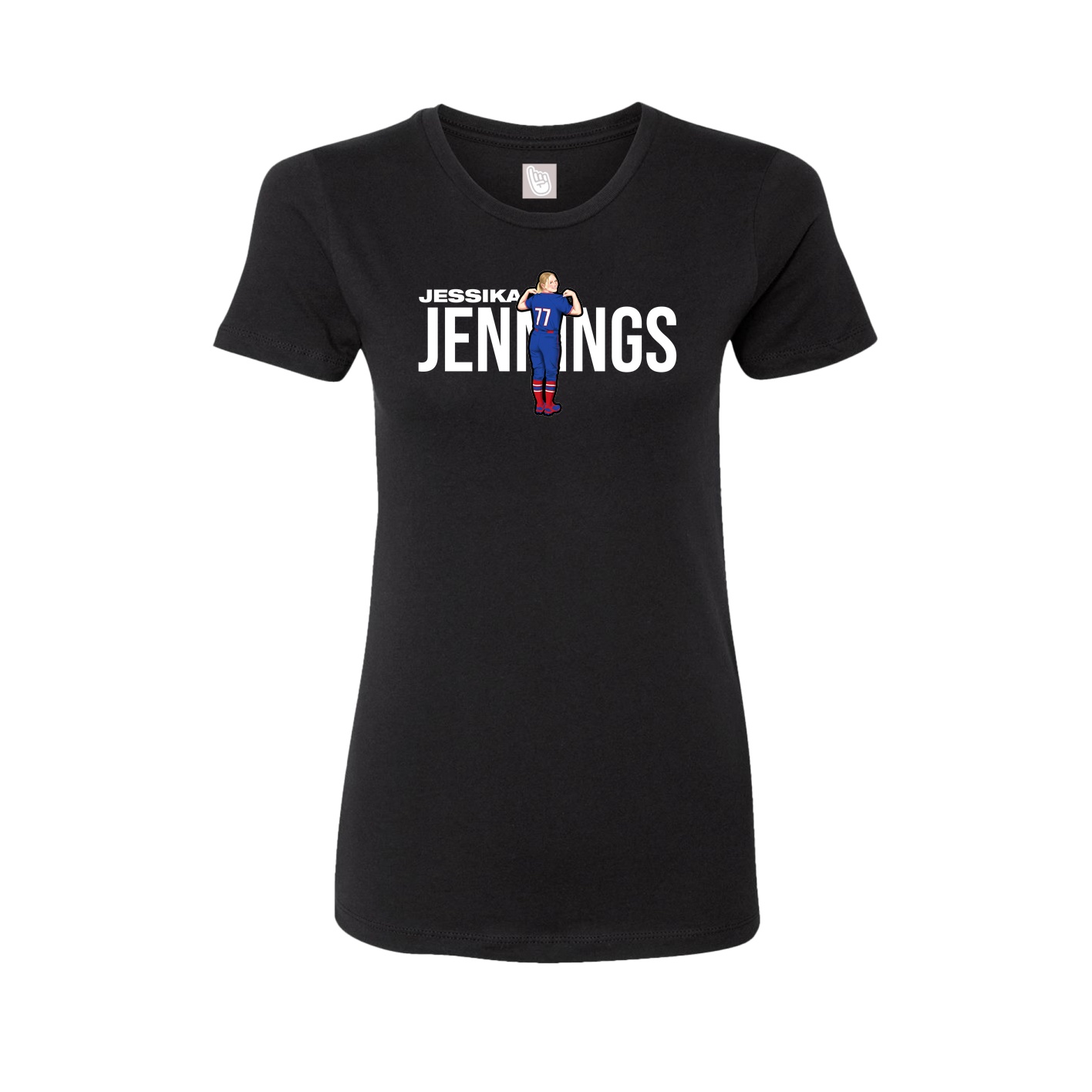 Fitted Women's Tee — Player Name in Black